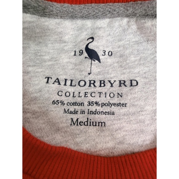 Tailorbyrd Sweatshirt Mens Medium Red Crewneck Pullover Fleece Flamingo Logo - Picture 7 of 9
